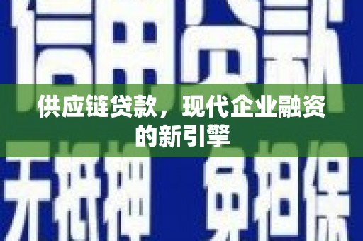 川汇供应链贷款，现代企业融资的新引擎