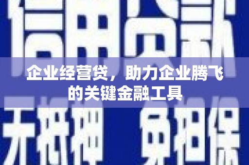 川汇企业经营贷，助力企业腾飞的关键金融工具