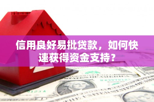 川汇信用良好易批贷款，如何快速获得资金支持？
