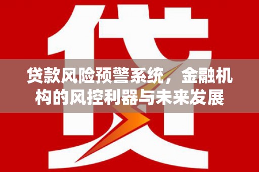 川汇贷款风险预警系统，金融机构的风控利器与未来发展