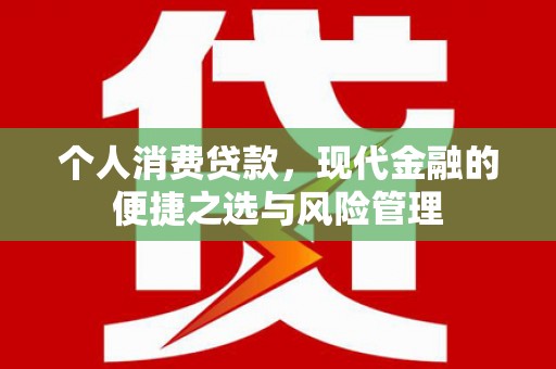 川汇个人消费贷款，现代金融的便捷之选与风险管理