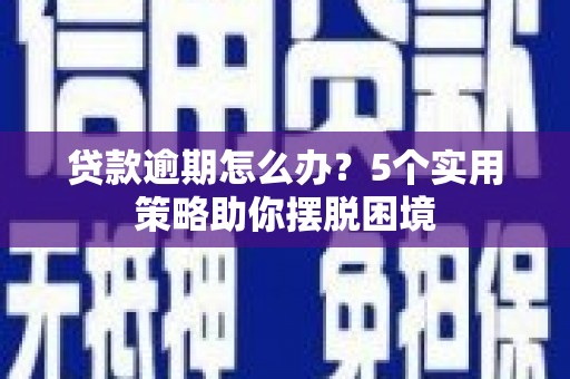 川汇贷款逾期怎么办？5个实用策略助你摆脱困境