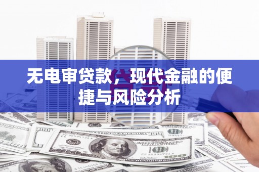 川汇无电审贷款，现代金融的便捷与风险分析