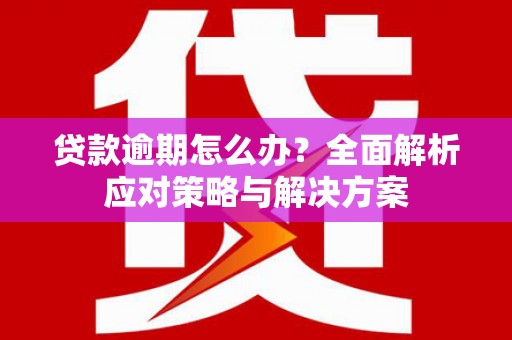 川汇贷款逾期怎么办？全面解析应对策略与解决方案