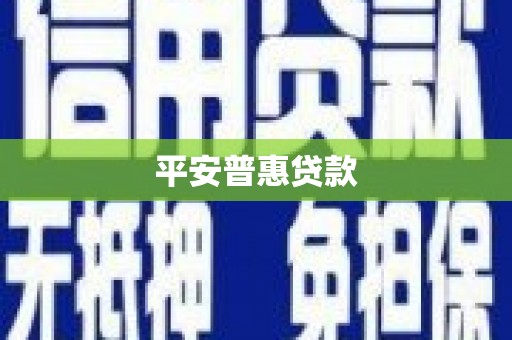 川汇平安普惠贷款