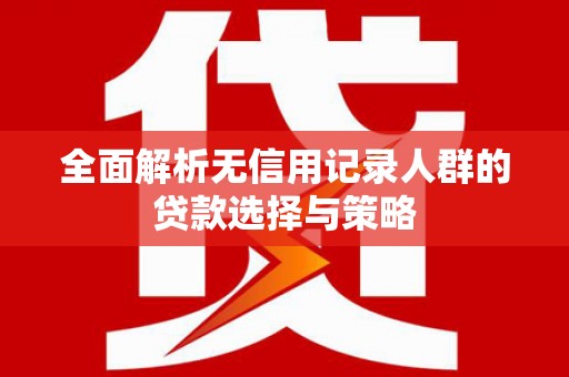 川汇全面解析无信用记录人群的贷款选择与策略
